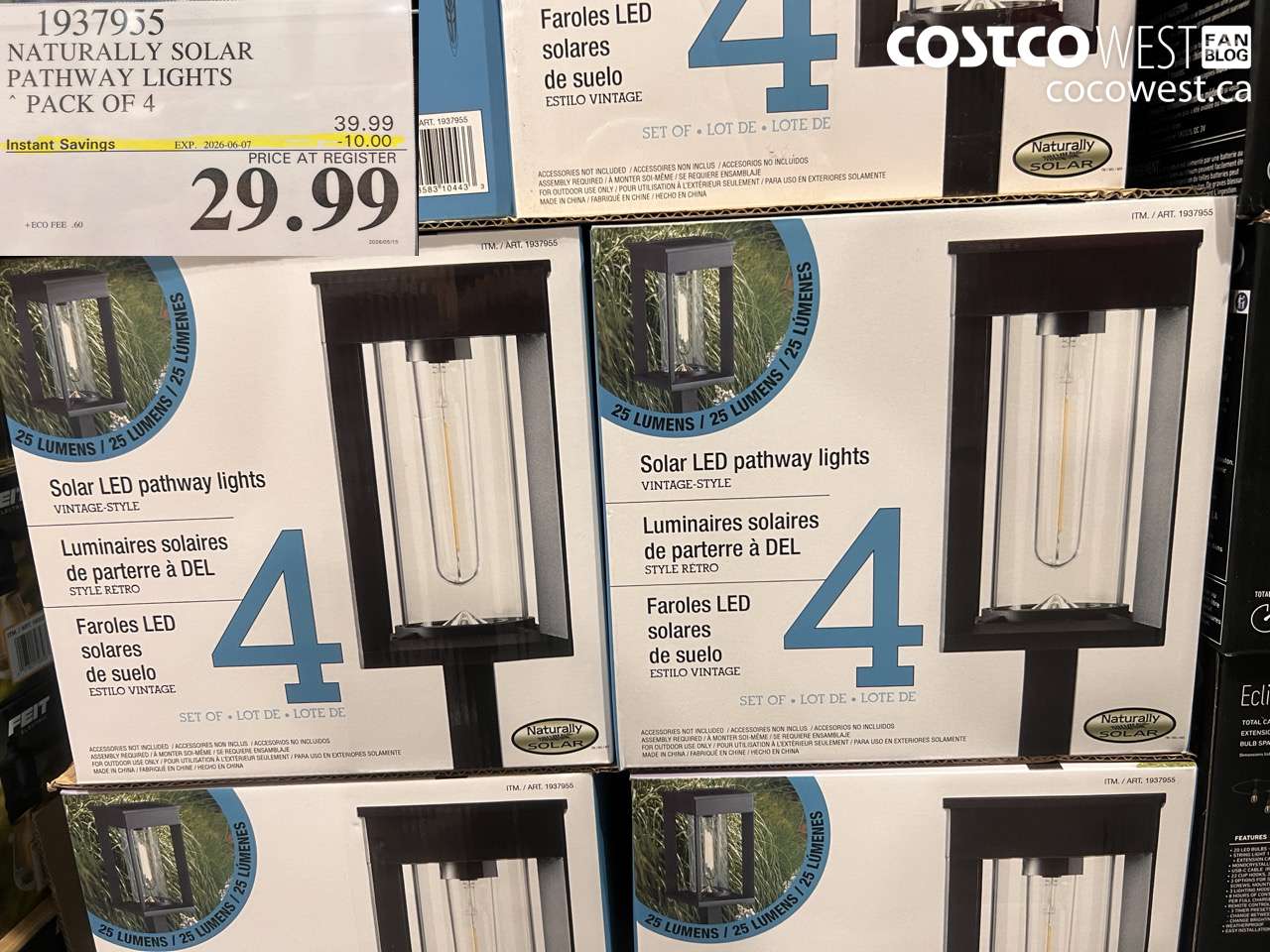 1937955 NATURALLY SOLAR PATHWAY LIGHTS PACK OF 4 ($10.00 INSTANT SAVINGS EXPIRES ON 2026-06-07) $29.99