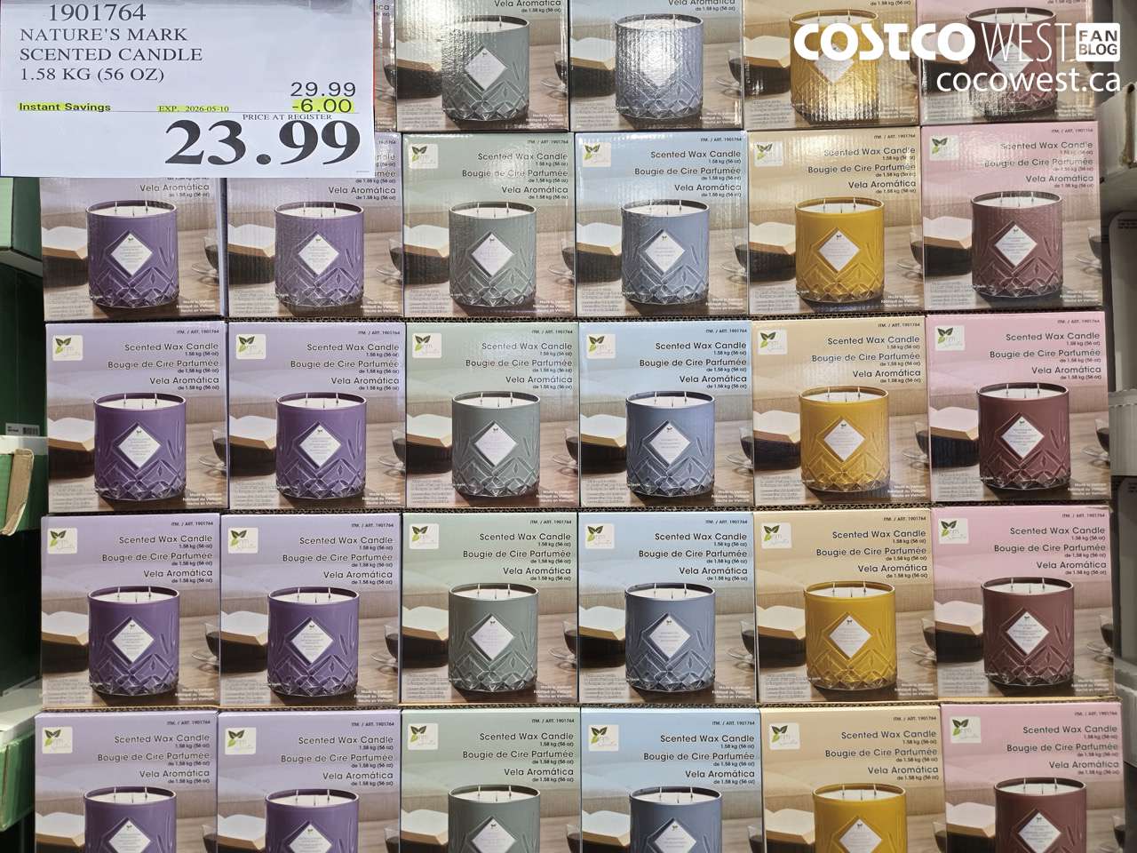 1901764 NATURE'S MARK SCENTED CANDLE 1.58 KG (56 OZ) ($6.00 INSTANT SAVINGS EXPIRES ON 2026-05-10) $23.99