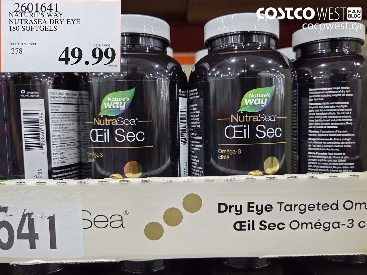 2601641 NATURE'S WAY NUTRASEA DRY EYE 180 SOFTGELS $49.99