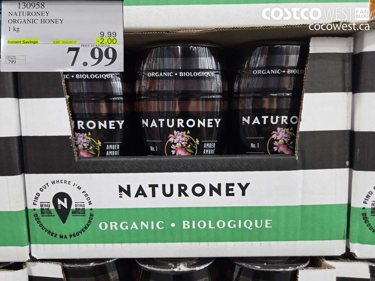 130958 NATURONEY ORGANIC HONEY 1 KG ($2.00 INSTANT SAVINGS EXPIRES ON 2026-05-17) $7.99