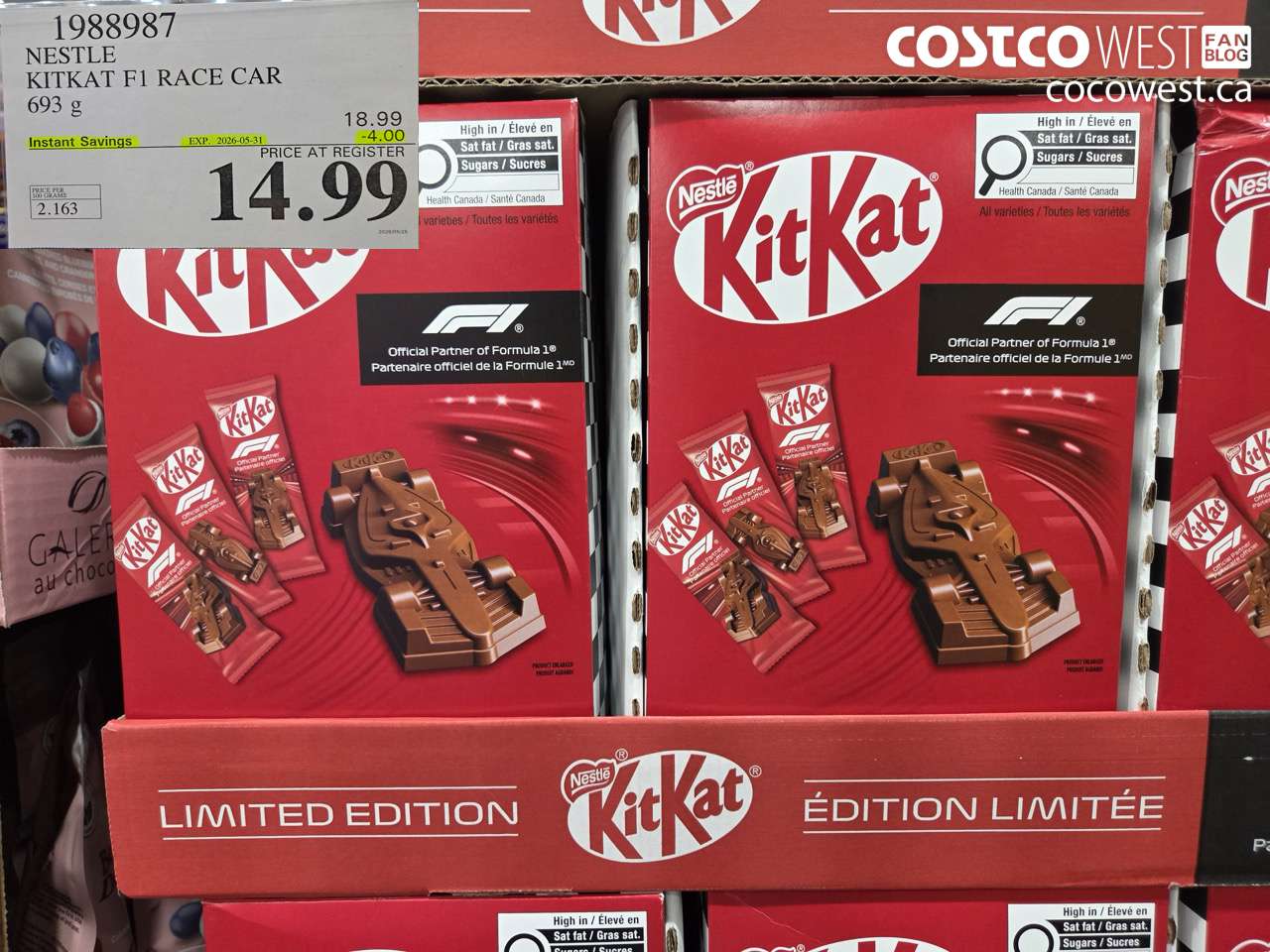 1988987 NESTLE KITKAT F1 RACE CAR 693 G ($4.00 INSTANT SAVINGS EXPIRES ON 2026-05-31) $14.99