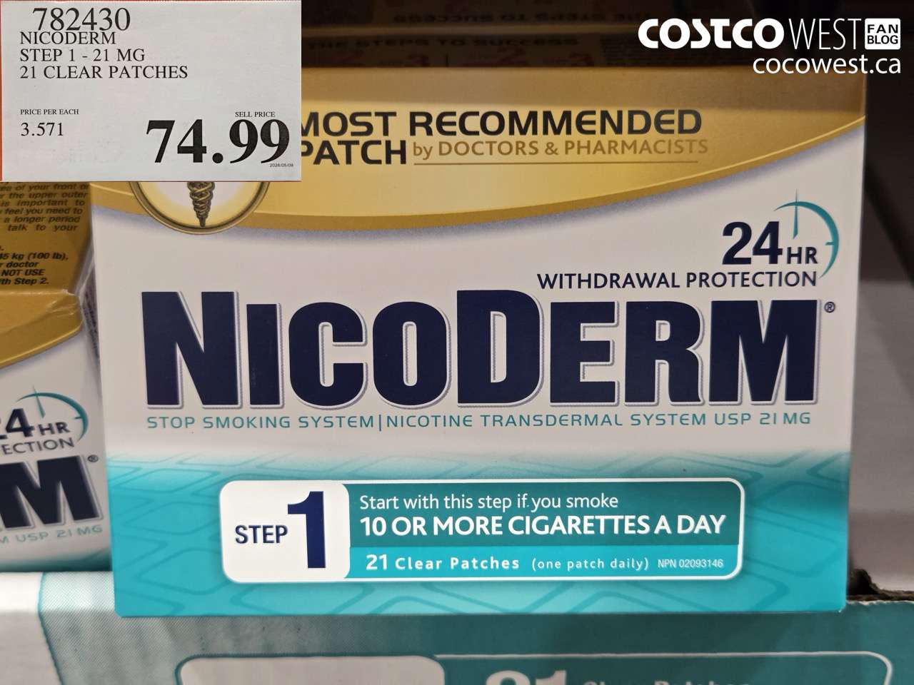 782430 NICODERM STEP 1 - 21 MG 21 CLEAR PATCHES $74.99