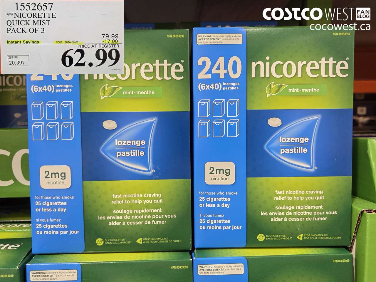 1552657 NICORETTE QUICK MIST PACK OF 3 ($17.00 INSTANT SAVINGS EXPIRES ON 2026-06-07) $62.99
