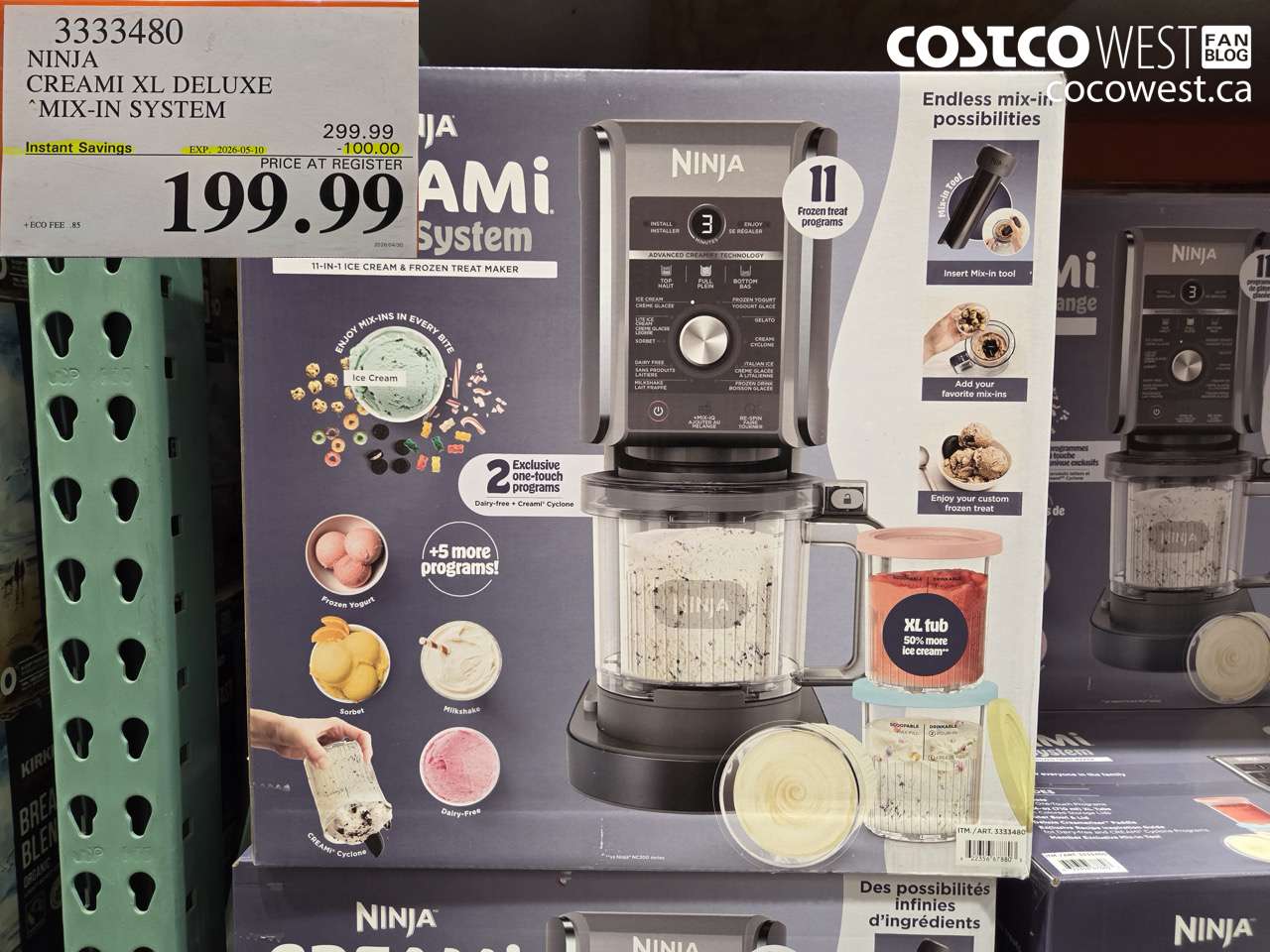 3333480 NINJA CREAMI XL DELUXE MIX-IN SYSTEM ($100.00 INSTANT SAVINGS EXPIRES ON 2026-05-10) $199.99