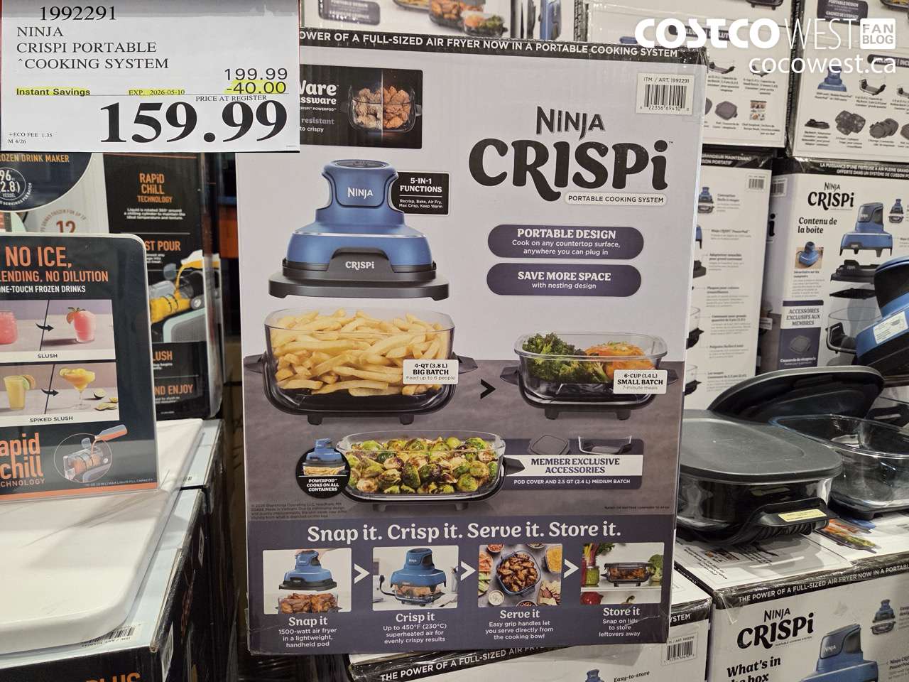 1992291 NINJA CRISPI PORTABLE COOKING SYSTEM ($40.00 INSTANT SAVINGS EXPIRES ON 2026-05-10) $159.99
