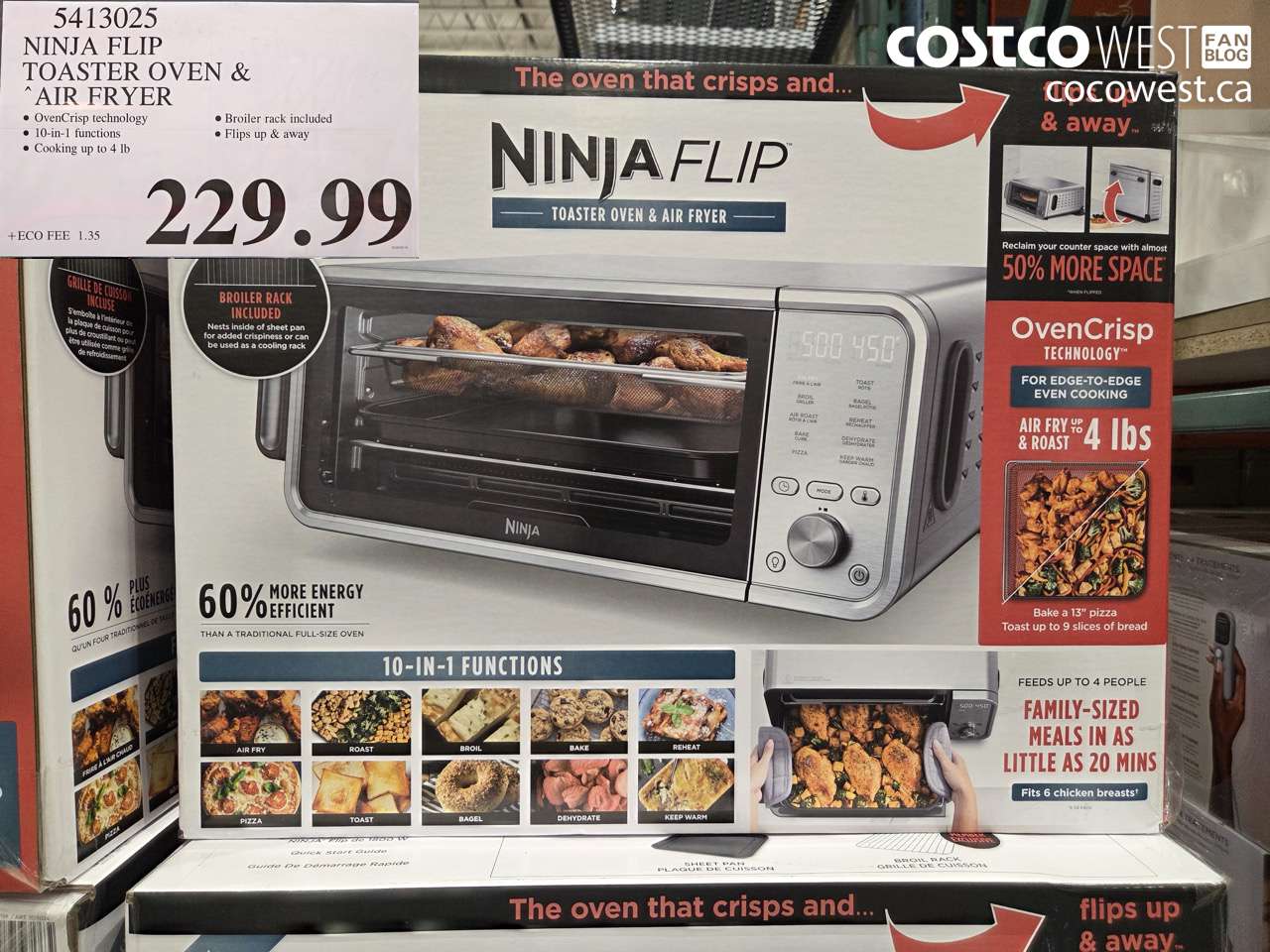 5413025 NINJA FLIP TOASTER OVEN & AIR FRYER $229.99