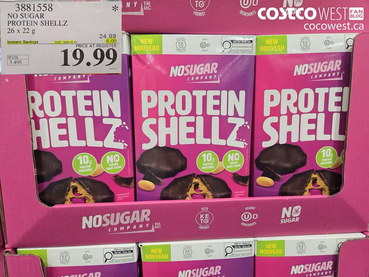 3881558 NO SUGAR PROTEIN SHELLZ 26 X 22 G ($5.00 INSTANT SAVINGS EXPIRES ON 2026-05-10) $19.99
