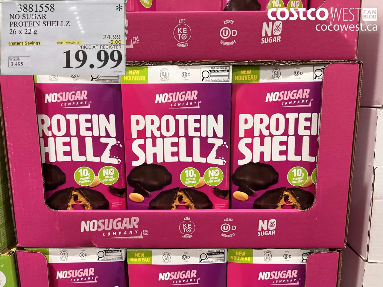 3881558 NO SUGAR PROTEIN SHELLZ 26 X 22 G ($5.00 INSTANT SAVINGS EXPIRES ON 2026-05-17) $19.99