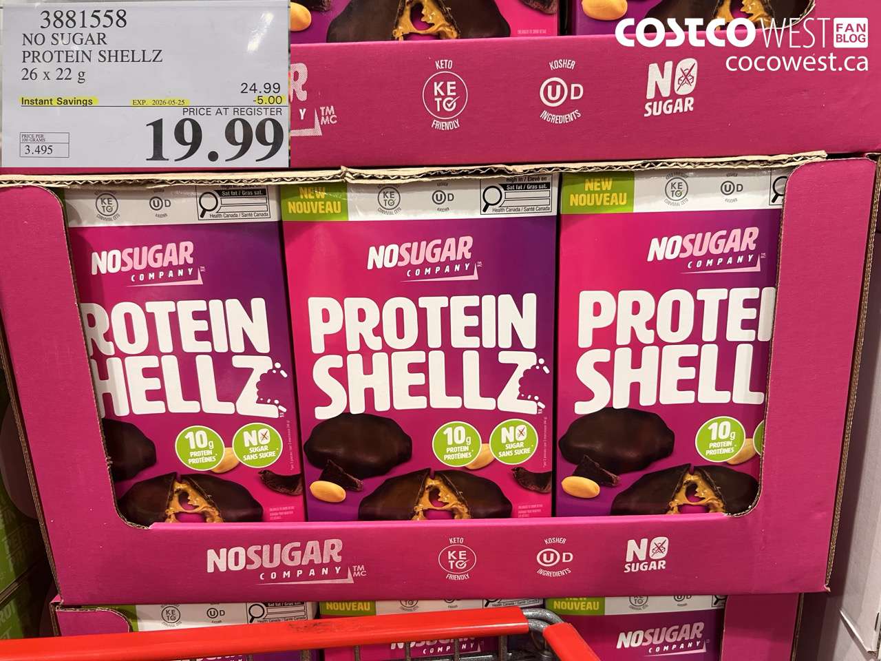 3881558 NO SUGAR PROTEIN SHELLZ 26 X 22 G ($5.00 INSTANT SAVINGS EXPIRES ON 2026-05-25) $19.99