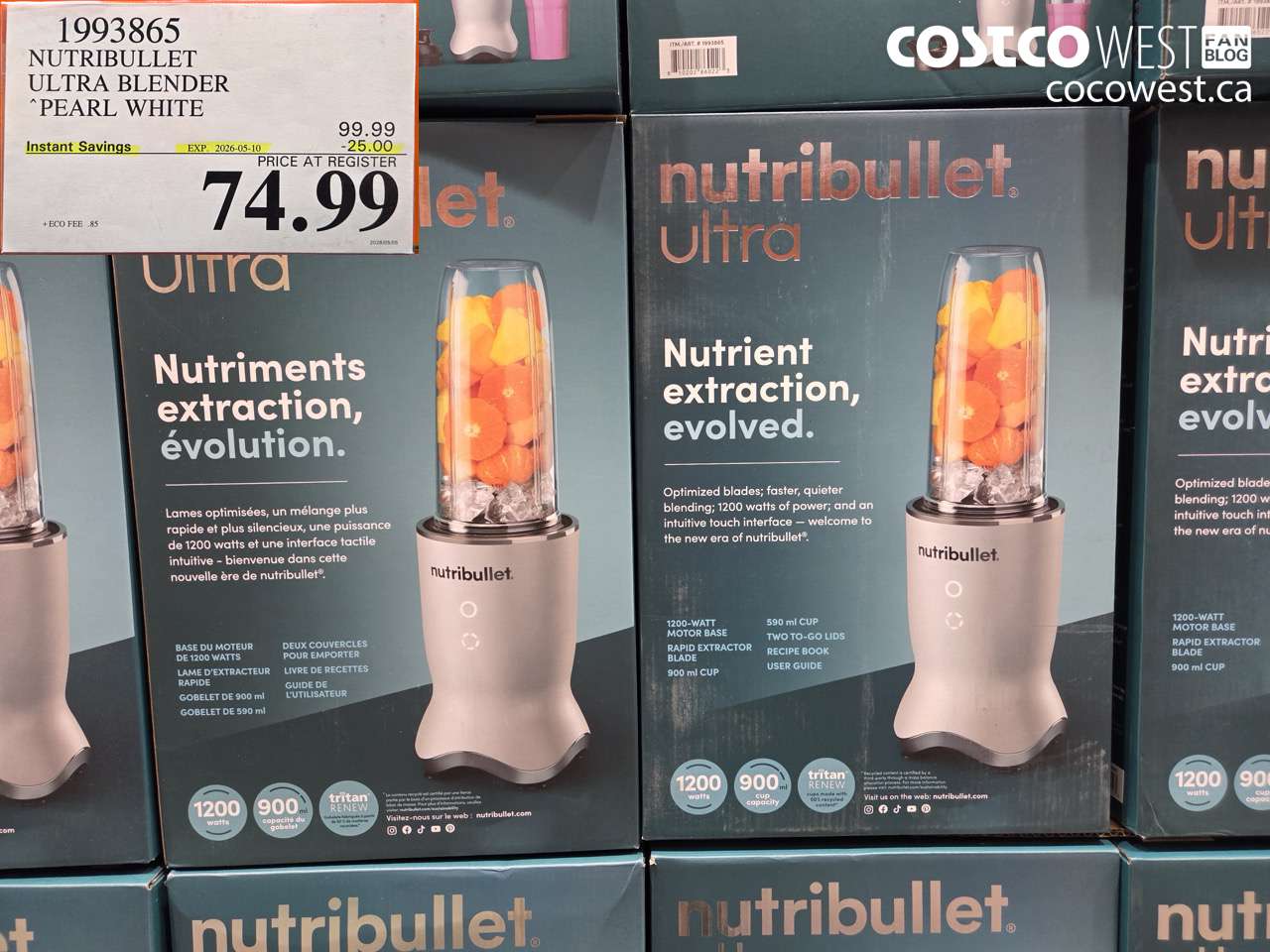 1993865 NUTRIBULLET ULTRA BLENDER PEARL WHITE ($25.00 INSTANT SAVINGS EXPIRES ON 2026-05-10) $74.99
