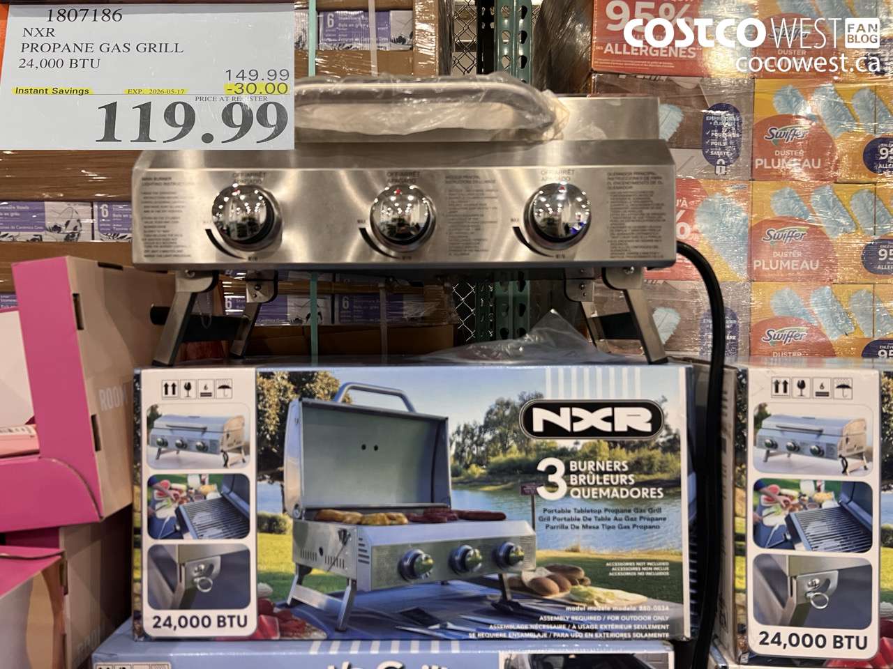 1807186 NXR PROPANE GAS GRILL 24,000 BTU ($30.00 INSTANT SAVINGS EXPIRES ON 2026-05-17) $119.99