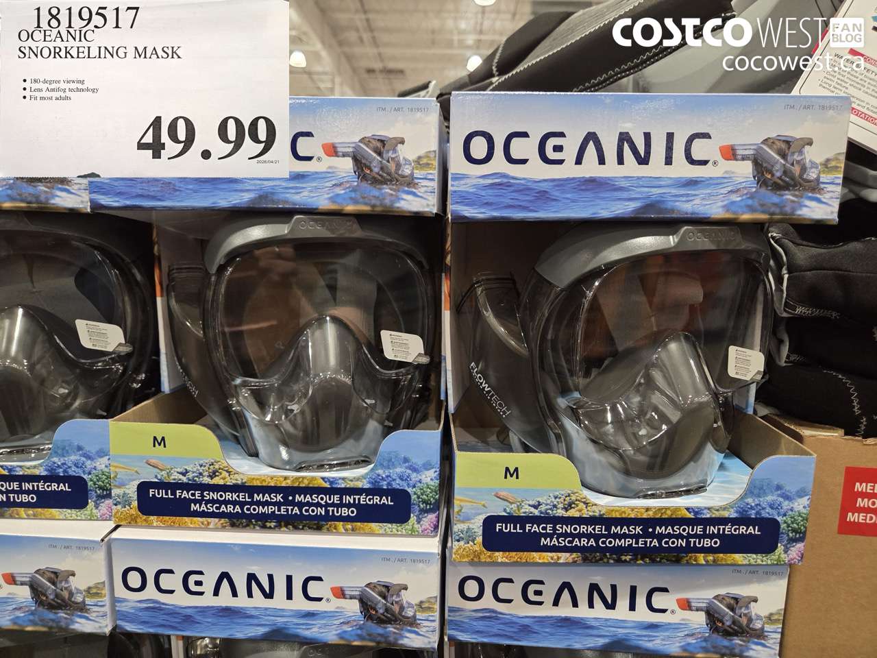 1819517 OCEANIC SNORKELING MASK $49.99
