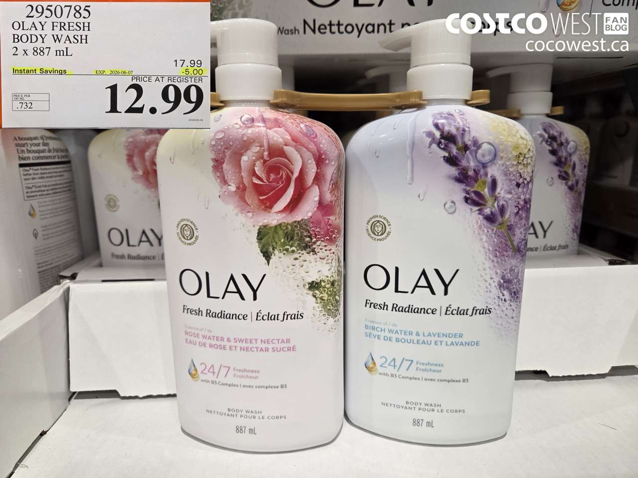 2950785 OLAY FRESH BODY WASH 2 X 887 ML ($5.00 INSTANT SAVINGS EXPIRES ON 2026-06-07) $12.99