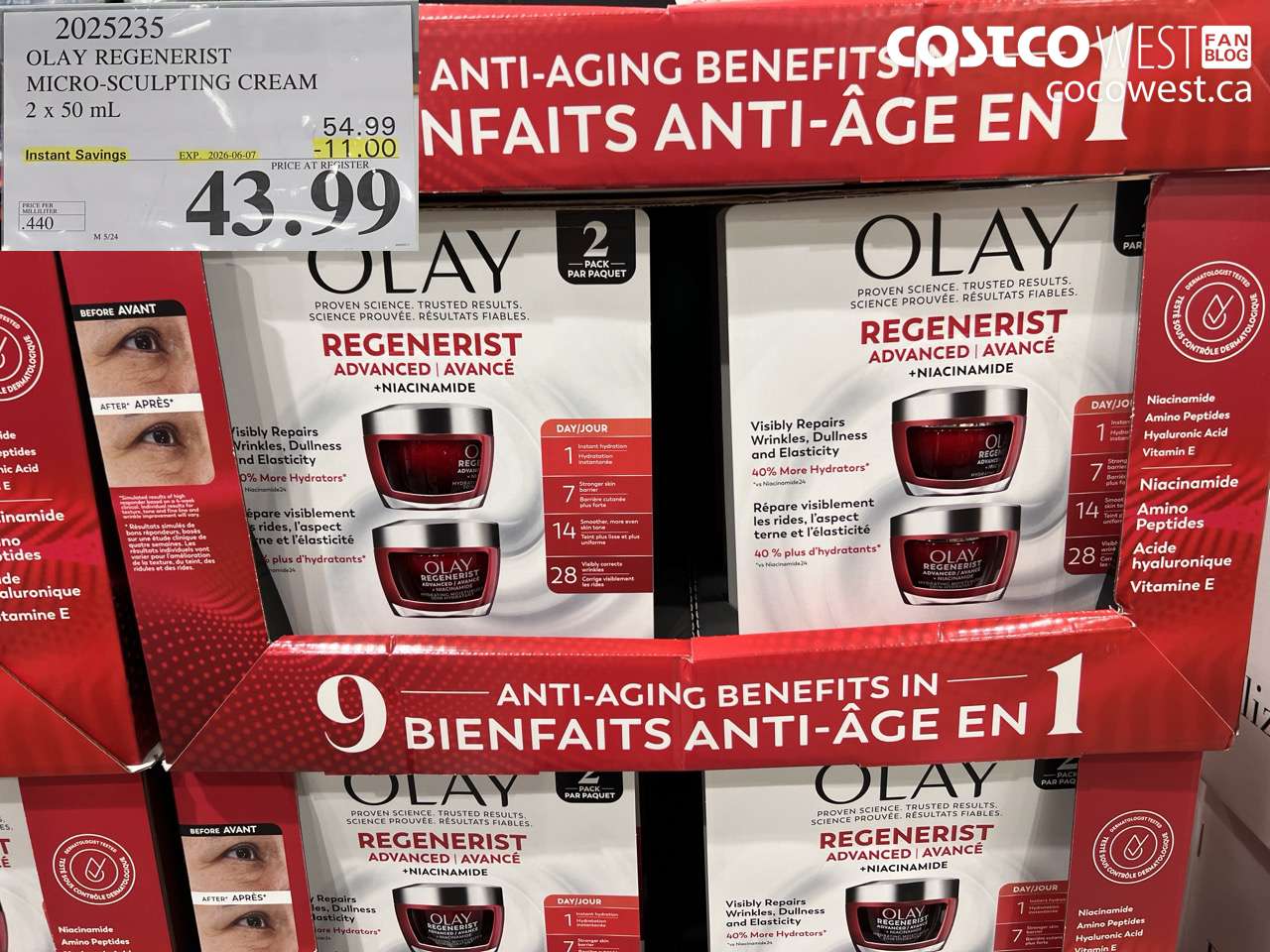 2025235 OLAY REGENERIST MICRO-SCULPTING CREAM 2 X 50 ML ($11.00 INSTANT SAVINGS EXPIRES ON 2026-06-07) $43.99
