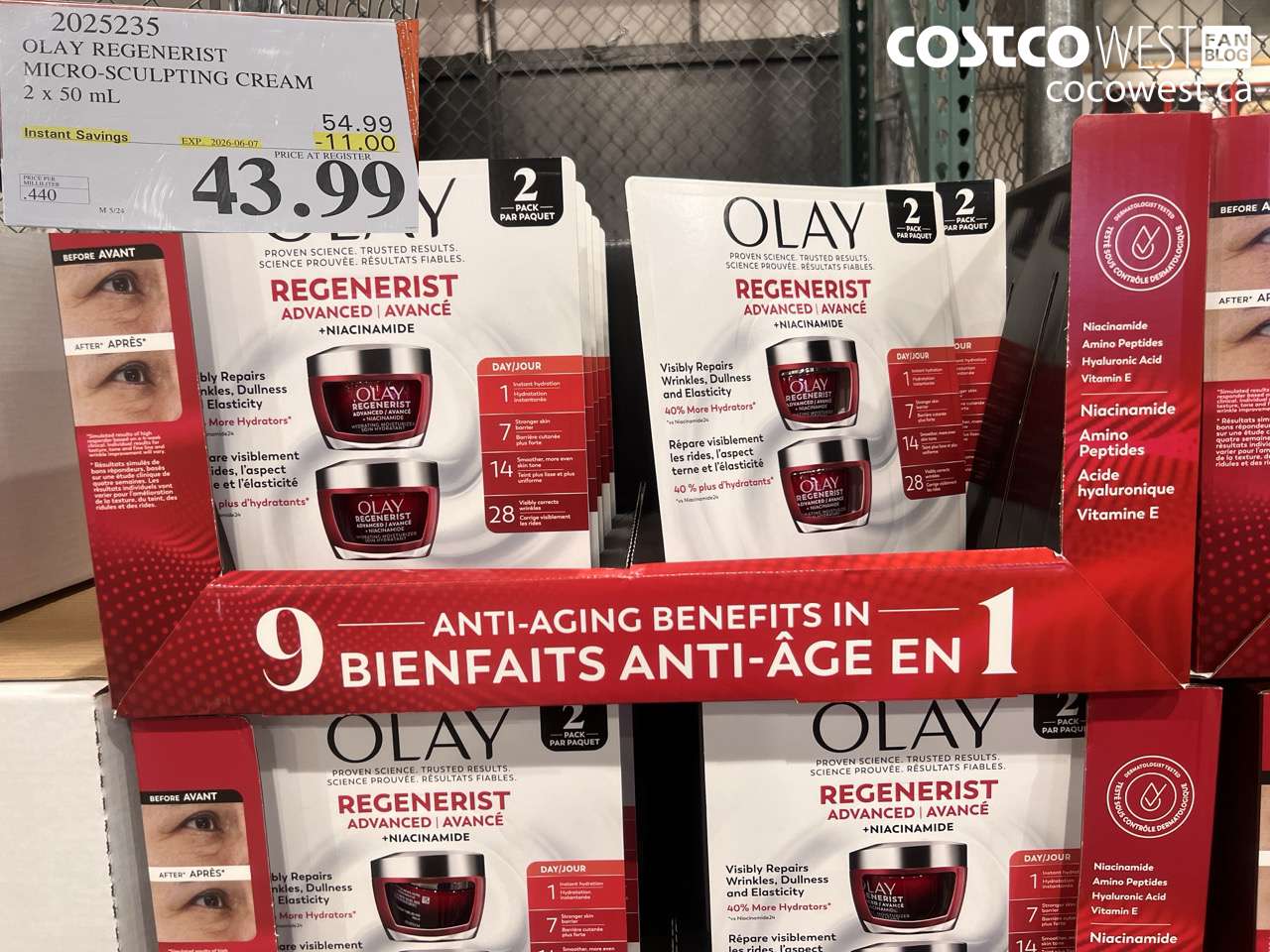 2025235 OLAY REGENERIST MICRO-SCULPTING CREAM 2 X 50 ML ($11.00 INSTANT SAVINGS EXPIRES ON 2026-06-07) $43.99