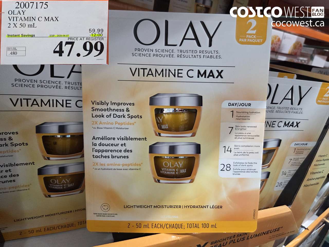 2007175 OLAY VITAMIN C MAX 2 X 50 ML ($12.00 INSTANT SAVINGS EXPIRES ON 2026-06-07) $47.99
