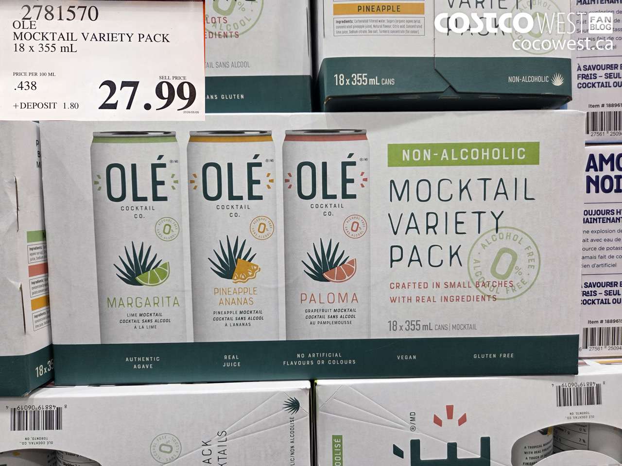2781570 OLE MOCKTAIL VARIETY PACK 18 X 355 ML $27.99