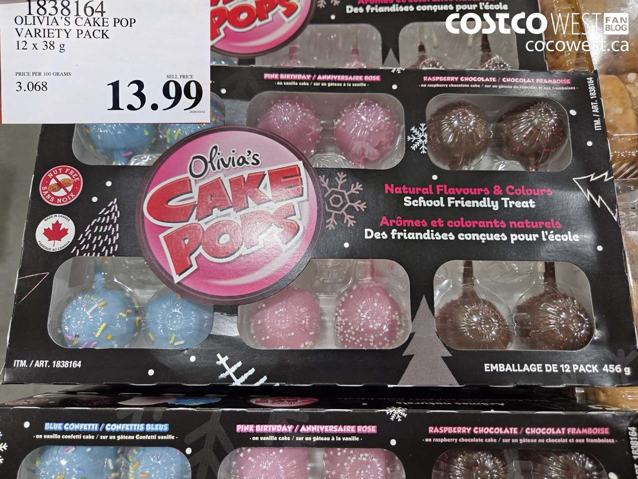 1838164 OLIVIA'S CAKE POP VARIETY PACK 12 X 38 G $13.99