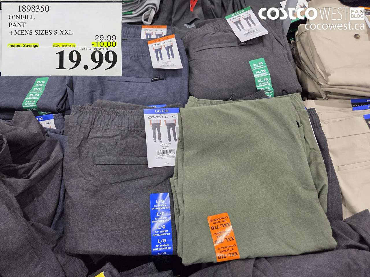 1898350 O'NEILL PANT MENS SIZES S-XXL ($10.00 INSTANT SAVINGS EXPIRES ON 2026-05-31) $19.99