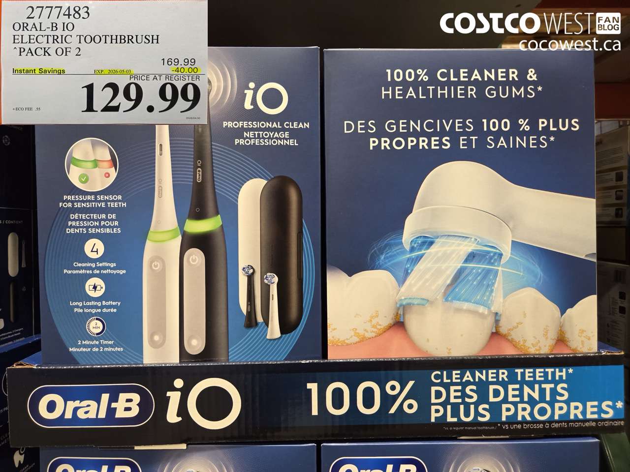 2777483 ORAL-B IO ELECTRIC TOOTHBRUSH PACK OF 2 ($40.00 INSTANT SAVINGS EXPIRES ON 2026-05-03) $129.99