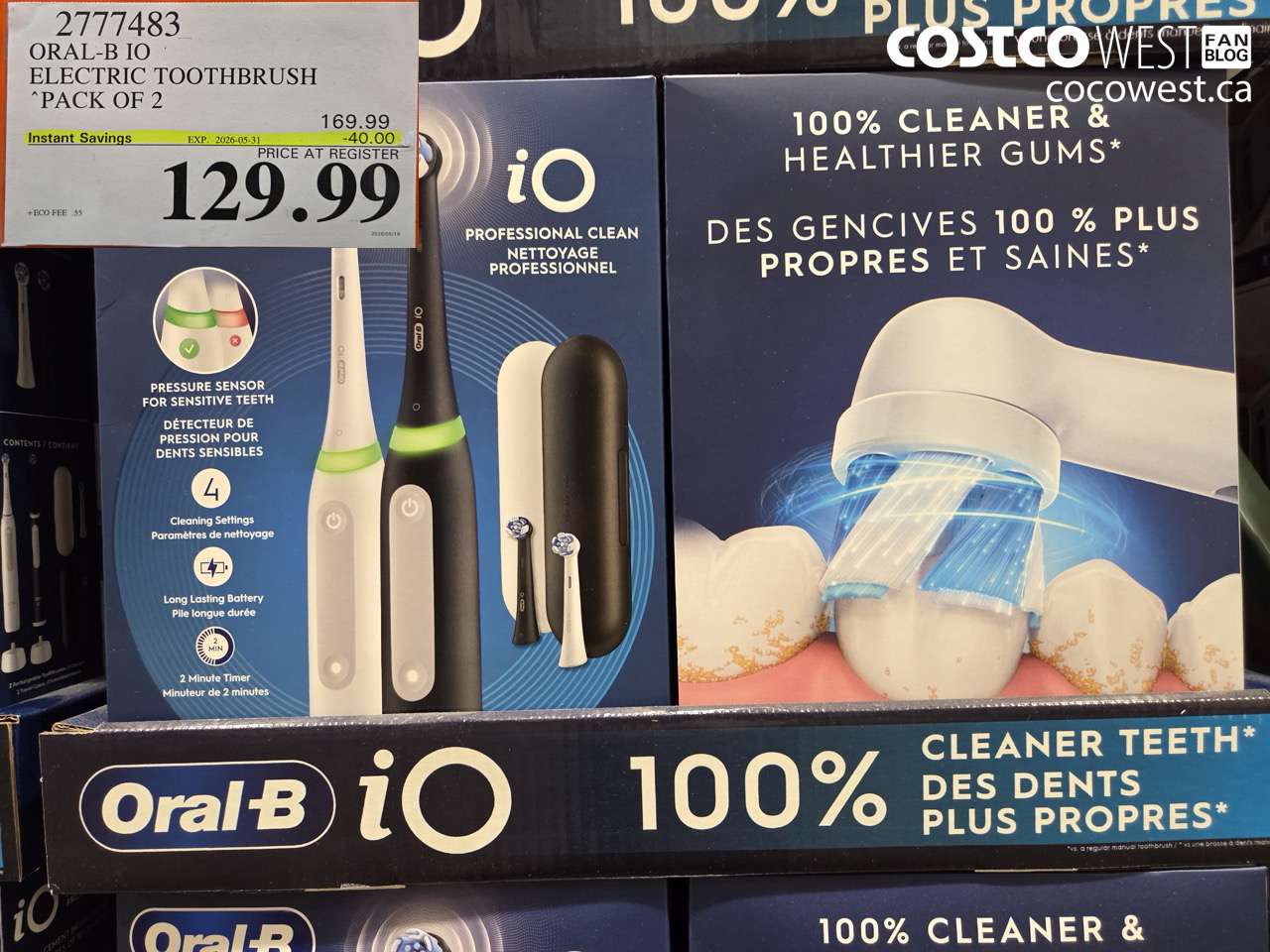 2777483 ORAL-B IO ELECTRIC TOOTHBRUSH PACK OF 2 ($40.00 INSTANT SAVINGS EXPIRES ON 2026-05-31) $129.99