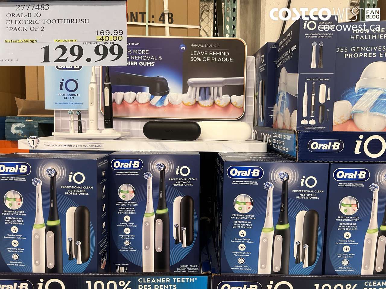 2777483 ORAL-B IO ELECTRIC TOOTHBRUSH PACK OF 2 ($40.00 INSTANT SAVINGS EXPIRES ON 2026-05-31) $129.99