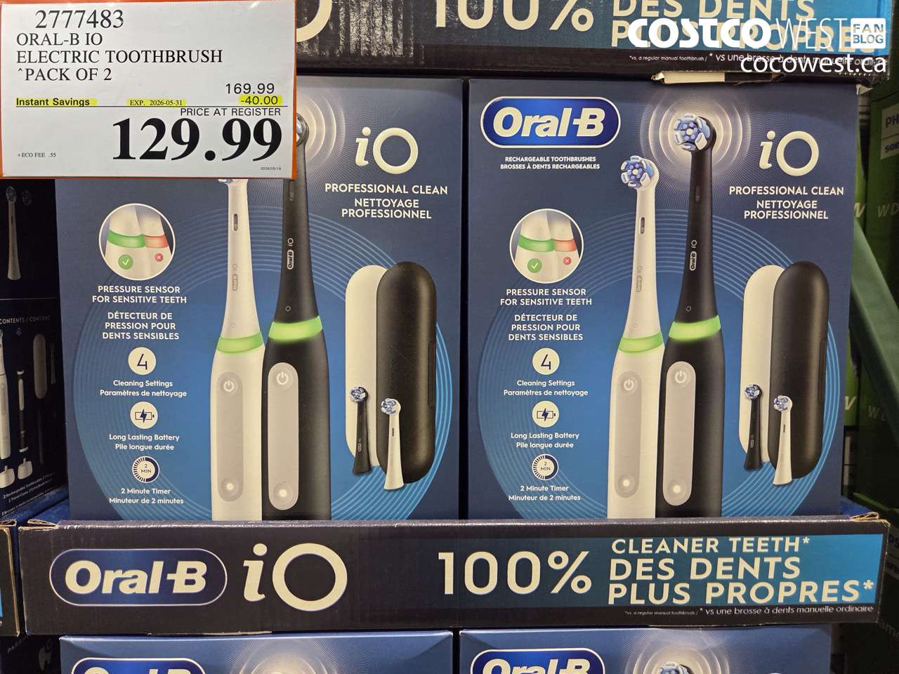 2777483 ORAL-B IO ELECTRIC TOOTHBRUSH PACK OF 2 ($40.00 INSTANT SAVINGS EXPIRES ON 2026-05-31) $129.99