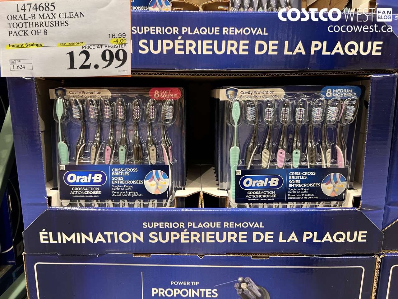 1474685 ORAL-B MAX CLEAN TOOTHBRUSHES PACK OF 8 ($4.00 INSTANT SAVINGS EXPIRES ON 2026-06-07) $12.99