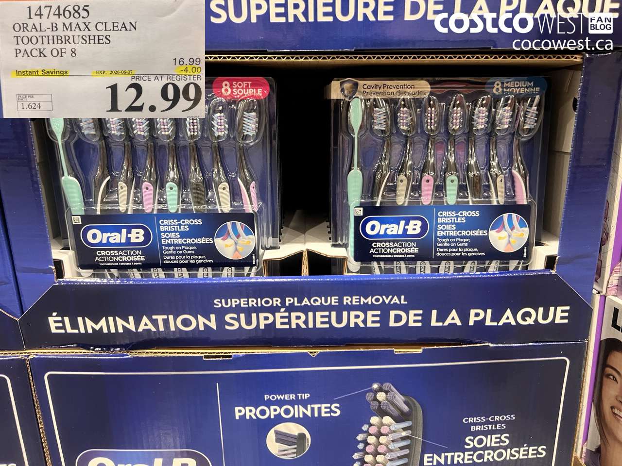 1474685 ORAL-B MAX CLEAN TOOTHBRUSHES PACK OF 8 ($4.00 INSTANT SAVINGS EXPIRES ON 2026-06-07) $12.99