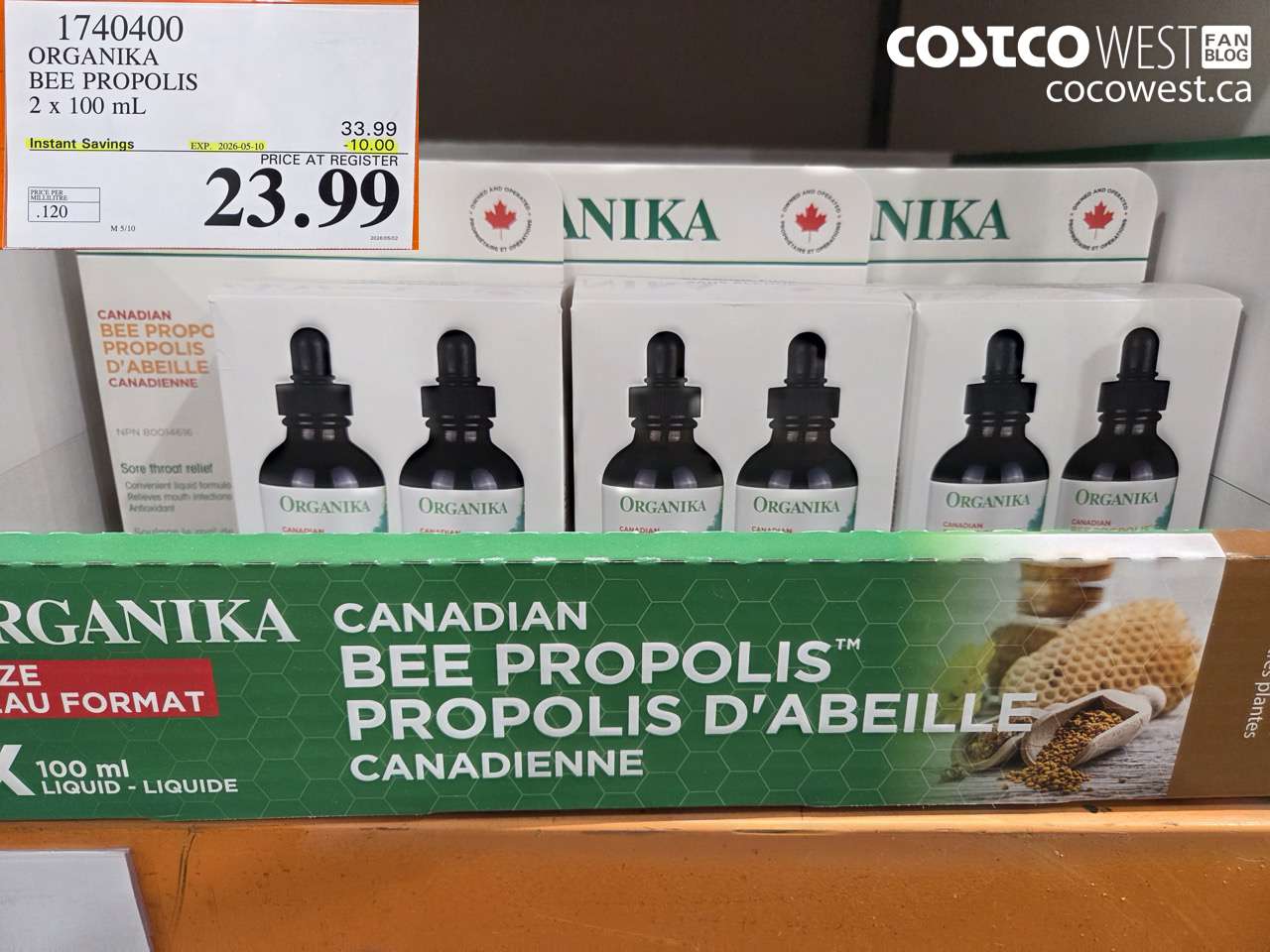 1740400 ORGANIKA BEE PROPOLIS 2 X 100 ML ($10.00 INSTANT SAVINGS EXPIRES ON 2026-05-10) $23.99