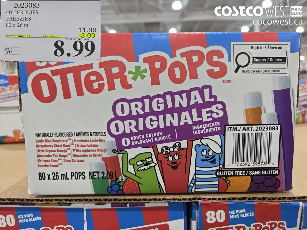 2023083 OTTER POPS FREEZIES 80 X 26 ML ($3.00 INSTANT SAVINGS EXPIRES ON 2026-05-31) $8.99