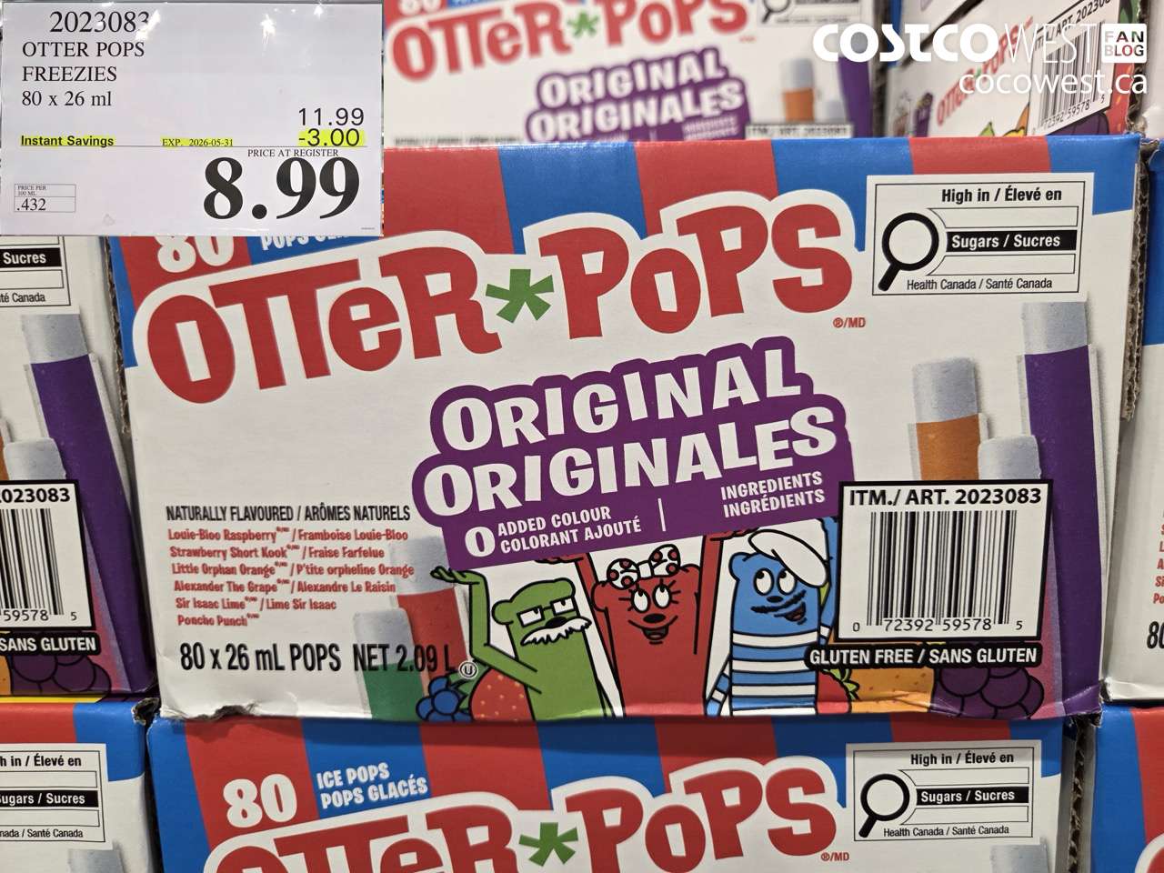 2023083 OTTER POPS FREEZIES 80 X 26 ML ($3.00 INSTANT SAVINGS EXPIRES ON 2026-05-31) $8.99