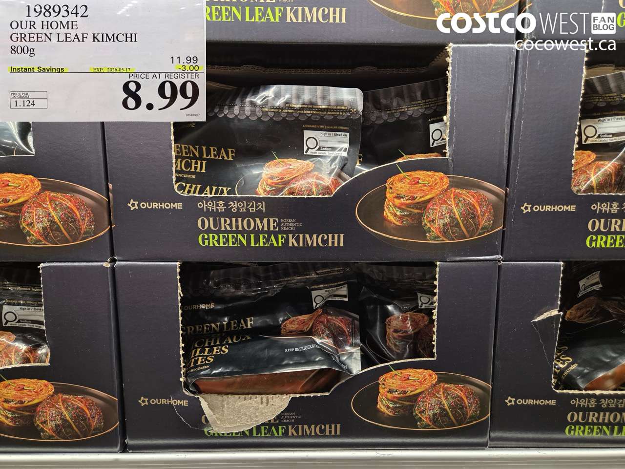 1989342 OUR HOME GREEN LEAF KIMCHI 800G ($3.00 INSTANT SAVINGS EXPIRES ON 2026-05-17) $8.99
