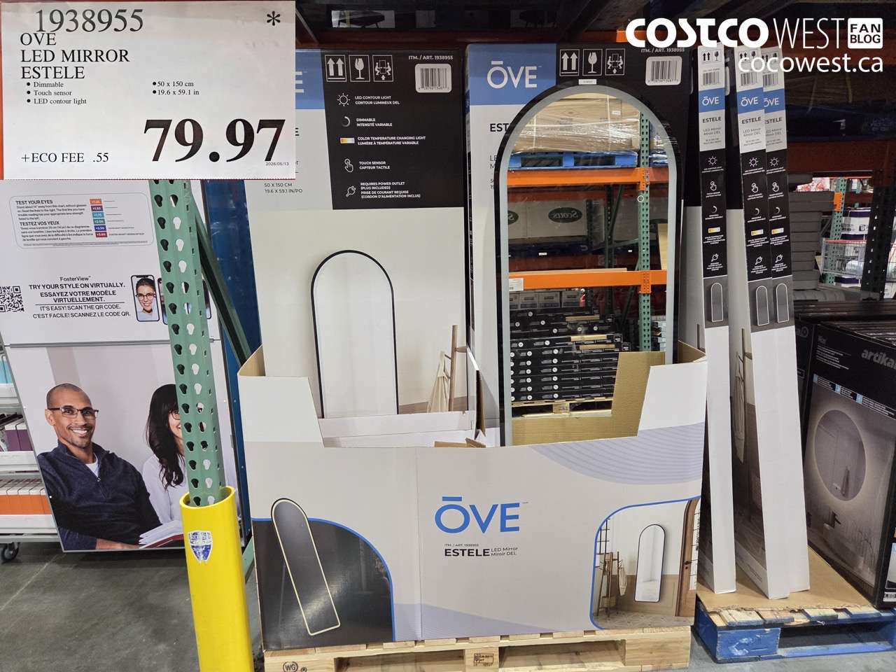 1938955 OVE LED MIRROR ESTELE $79.97