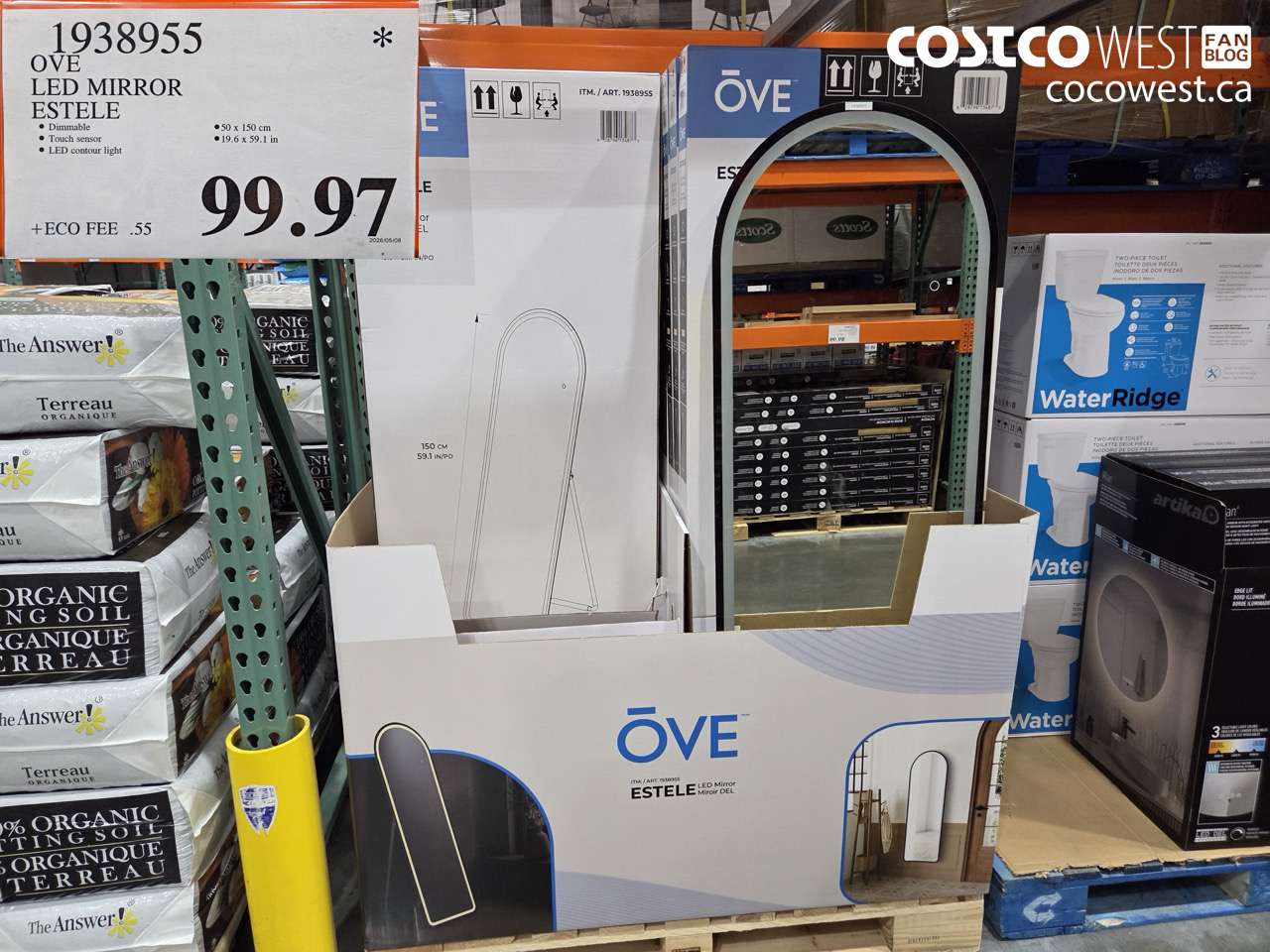 1938955 OVE LED MIRROR ESTELE 50 X 150 CM 19.6 X 59.1 IN $99.97