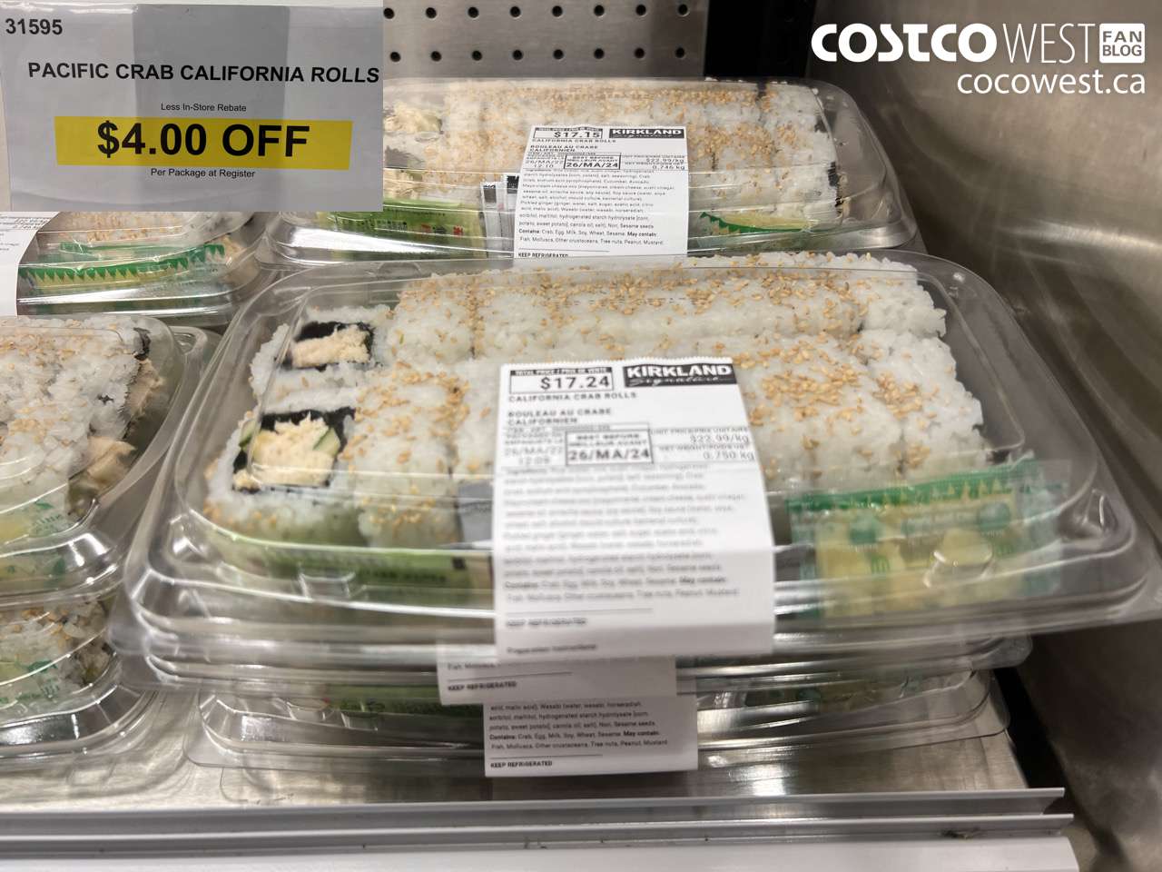 31595 PACIFIC CRAB CALIFORNIA ROLLS ($4.00 INSTANT SAVINGS)