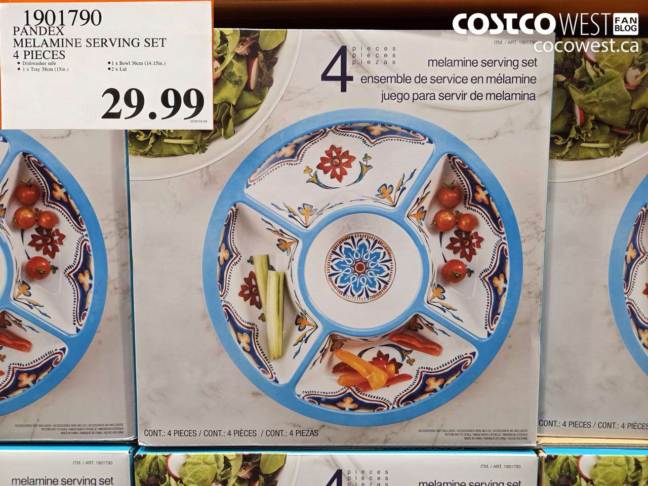 1901790 PANDEX MELAMINE SERVING SET 4 PIECES $29.99