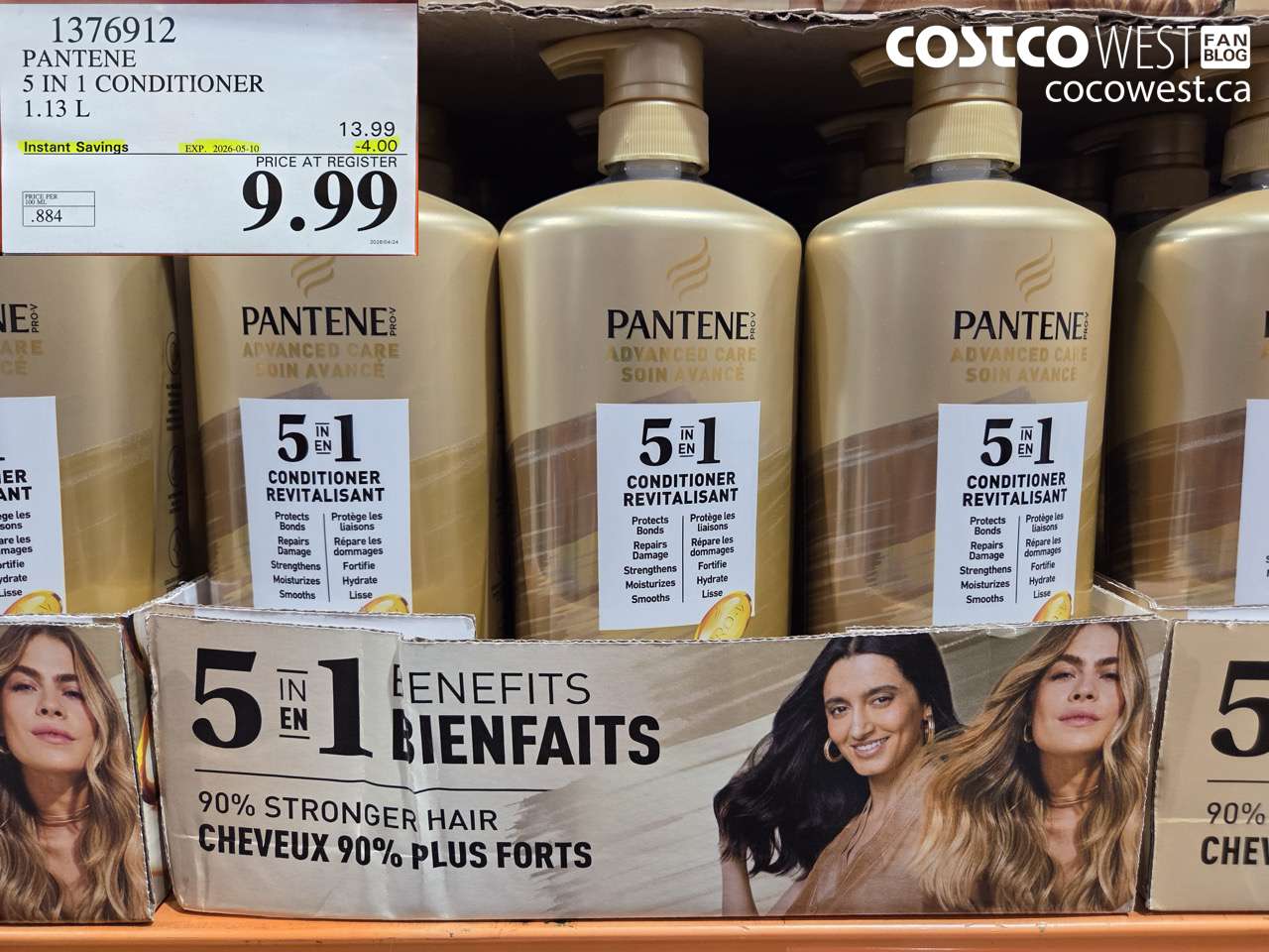 1376912 PANTENE 5 IN 1 CONDITIONER 1.13 L ($4.00 INSTANT SAVINGS EXPIRES ON 2026-05-10) $9.99