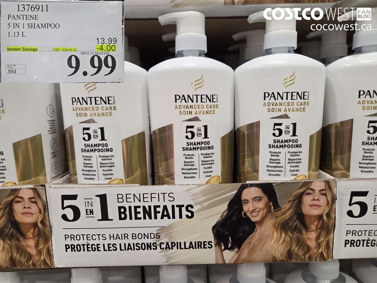 1376911 PANTENE 5 IN 1 SHAMPOO 1.13 L ($4.00 INSTANT SAVINGS EXPIRES ON 2026-05-10) $9.99
