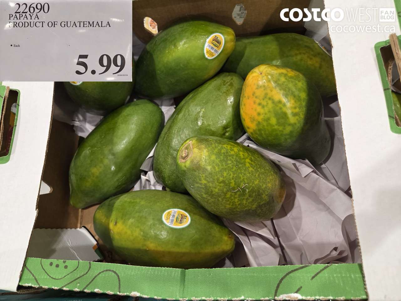 22690 PAPAYA PRODUCT OF GUATEMALA $5.99