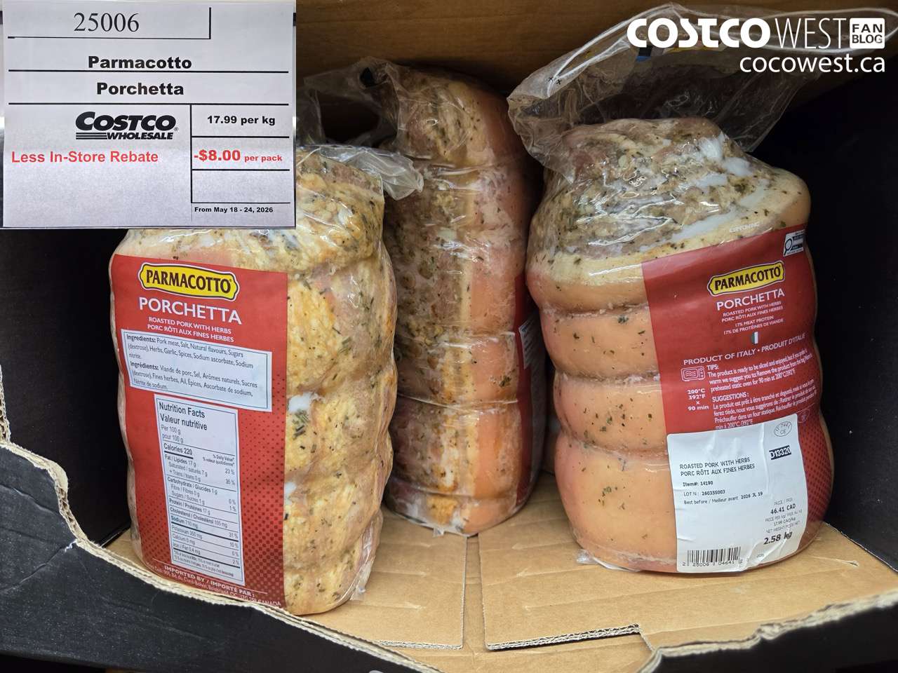 25006 PARMACOTTO PORCHETTA ($8.00 INSTANT SAVINGS EXPIRES ON 2026-05-24) $17.99