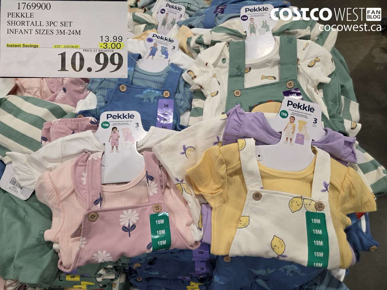 1769900 PEKKLE SHORTALL 3PC SET INFANT SIZES 3M-24M ($3.00 INSTANT SAVINGS EXPIRES ON 2026-06-07) $10.99