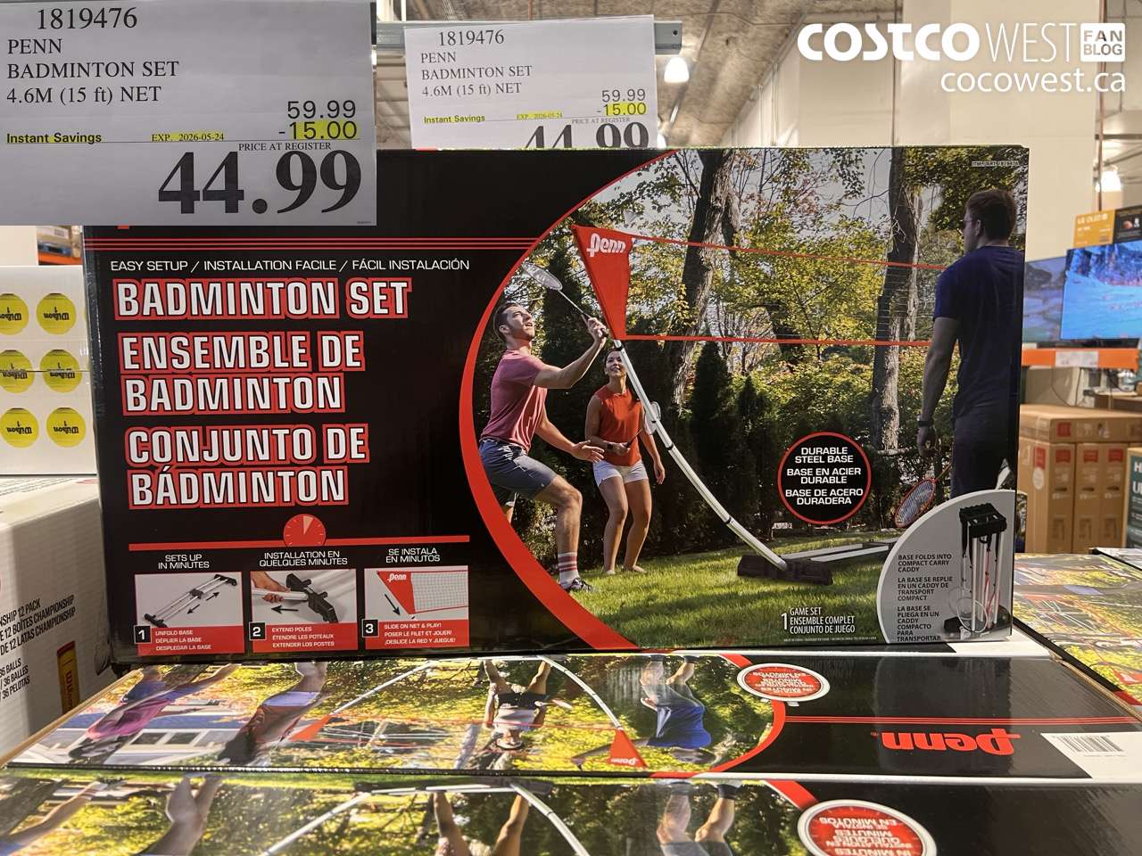 1819476 PENN BADMINTON SET 4.6M (15 FT) NET ($15.00 INSTANT SAVINGS EXPIRES ON 2026-05-24) $44.99