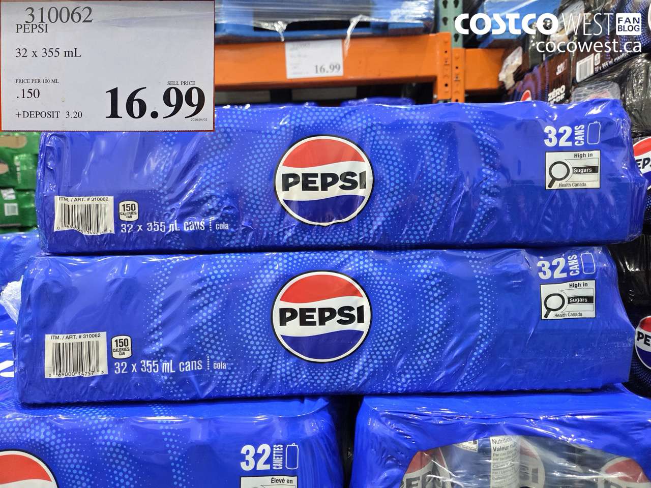 310062 PEPSI 32 X 355 ML $16.99