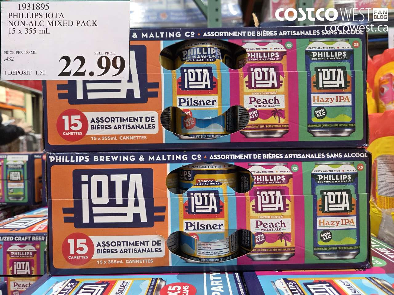 1931895 PHILLIPS IOTA NON-ALC MIXED PACK 15 X 355 ML $22.99