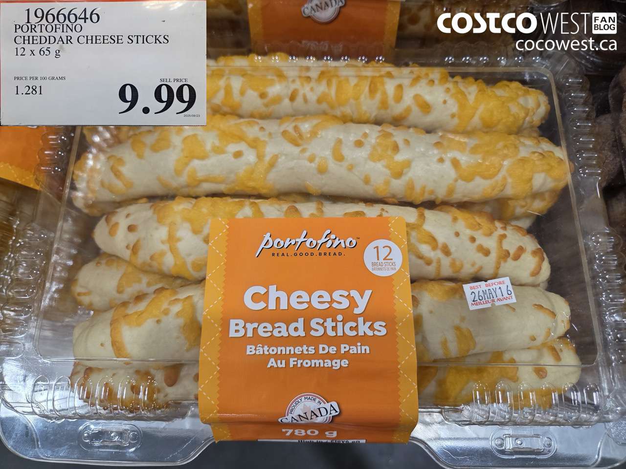 1966646 PORTOFINO CHEDDAR CHEESE STICKS 12 X 65 G $9.99