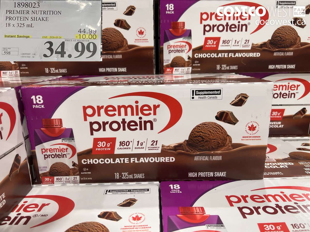 1898023 PREMIER NUTRITION PROTEIN SHAKE 18 X 325 ML ($10.00 INSTANT SAVINGS EXPIRES ON 2026-05-24) $34.99