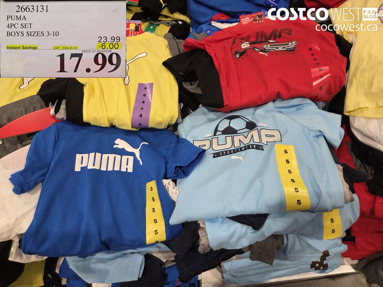 2663131 PUMA 4PC SET BOYS SIZES 3-10 ($6.00 INSTANT SAVINGS EXPIRES ON 2026-05-10) $17.99