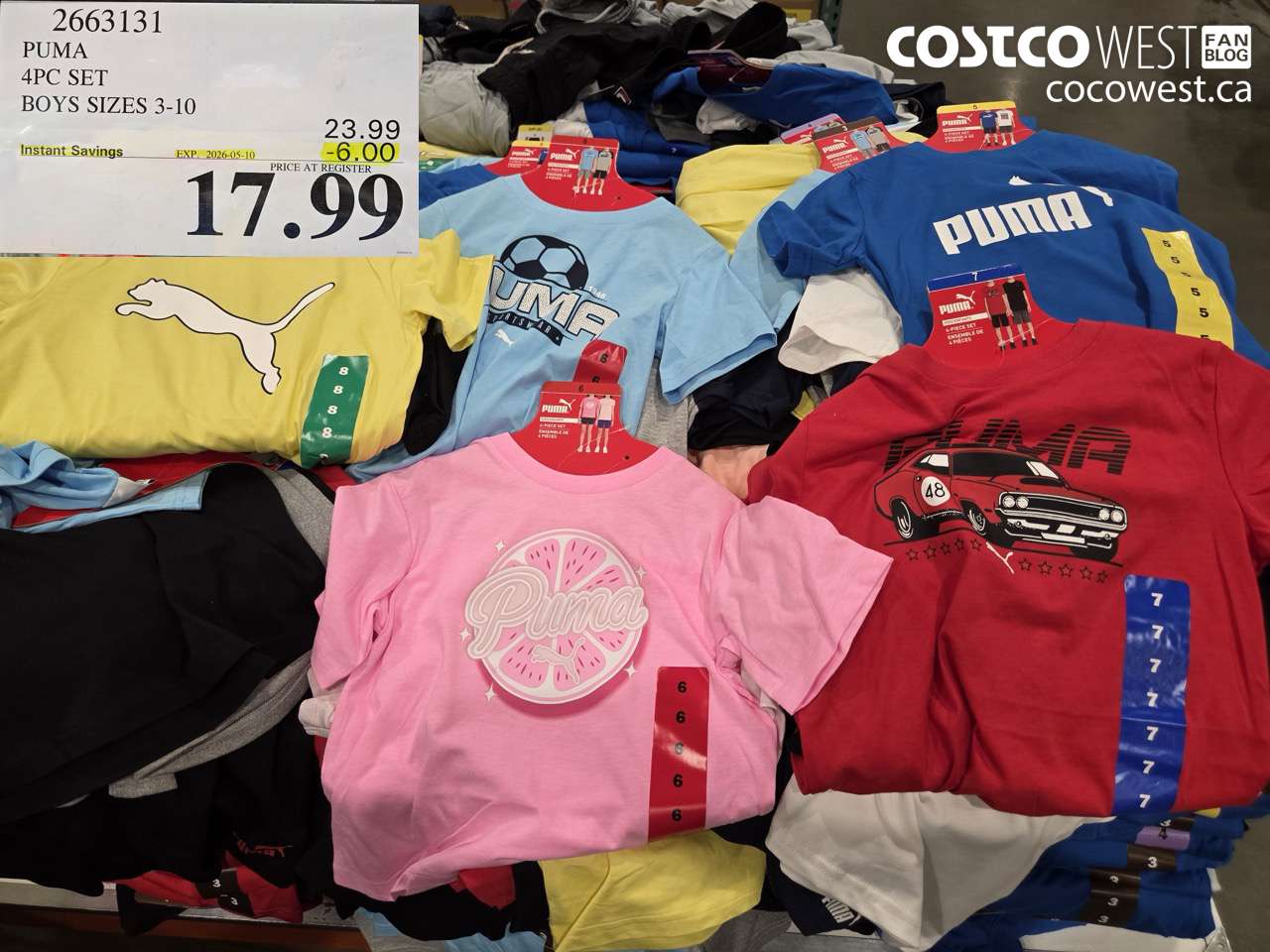 2663131 PUMA 4PC SET BOYS SIZES 3-10 ($6.00 INSTANT SAVINGS EXPIRES ON 2026-05-10) $17.99