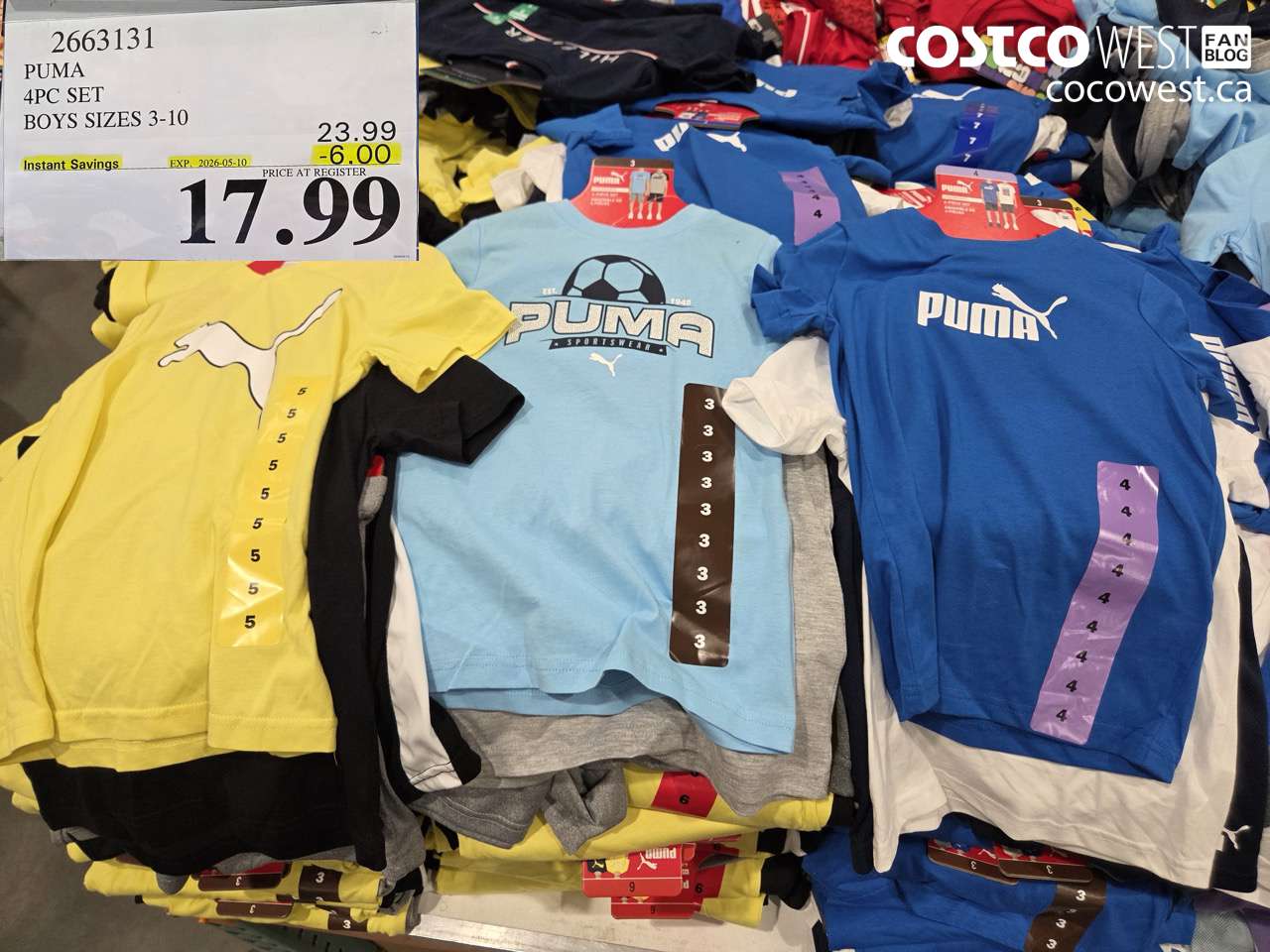 2663131 PUMA 4PC SET BOYS SIZES 3-10 ($6.00 INSTANT SAVINGS EXPIRES ON 2026-05-10) $17.99
